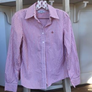 Faconnable red and white striped blouse